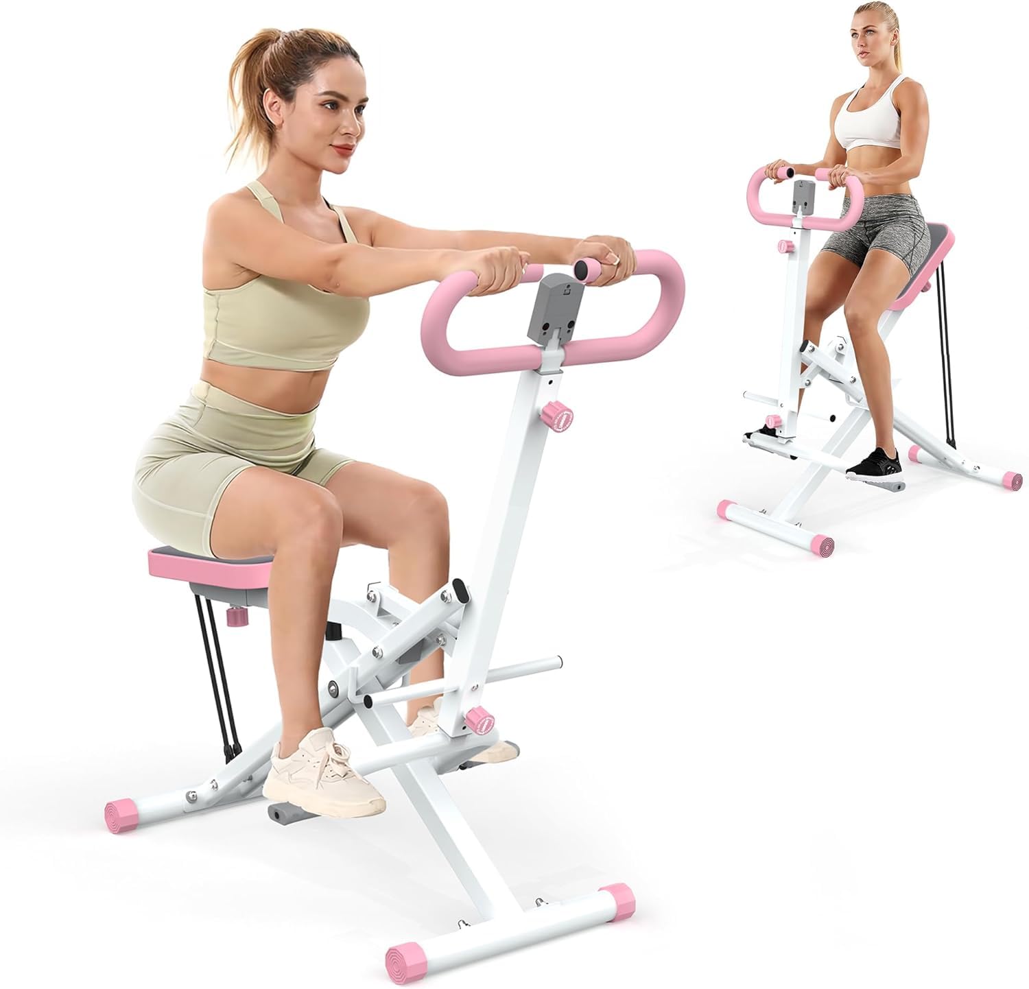 Foldable Squat Machine for Home - Adjustable Resistance Squat Ride & Rowing Exercise Equipment for Glutes, Legs & Cardio Workouts | Perfect for Small Spaces & Full-Body Training