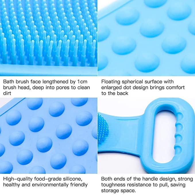 Double-Sided Silicone Body Scrubber for Deep Cleaning & Exfoliation - Shower & Bath Use