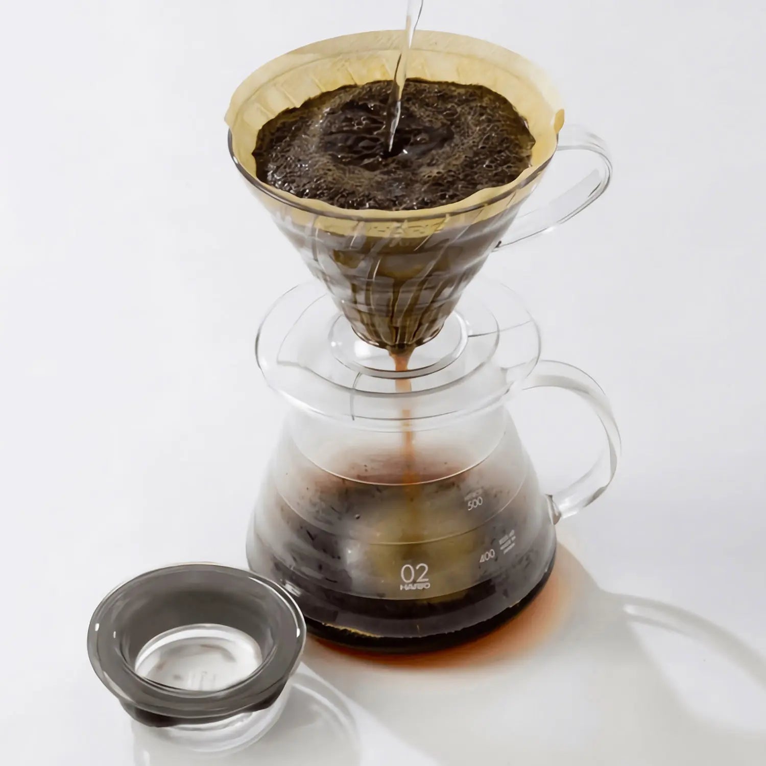 Hario V60 Heat Resistant Glass Coffee Server - Clear Dripper Carafe for Pour Over Coffee Brewing - Perfect for Home Baristas & Specialty Coffee Lovers