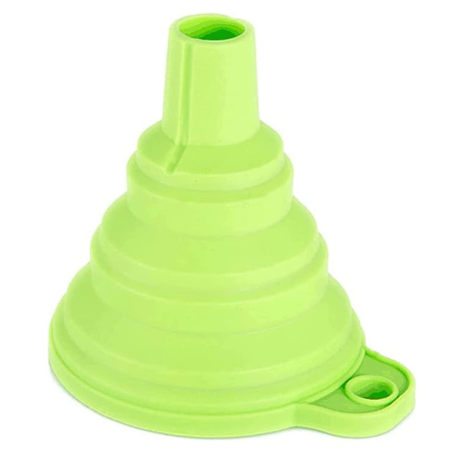 Collapsible Silicone Funnel Set - 5 Pack (Small & Large) - Food Grade, Foldable Kitchen Funnel for Water Bottles, Liquid Transfer, Cooking & Baking - Perfect for Camping, Travel & Home Use (Green)