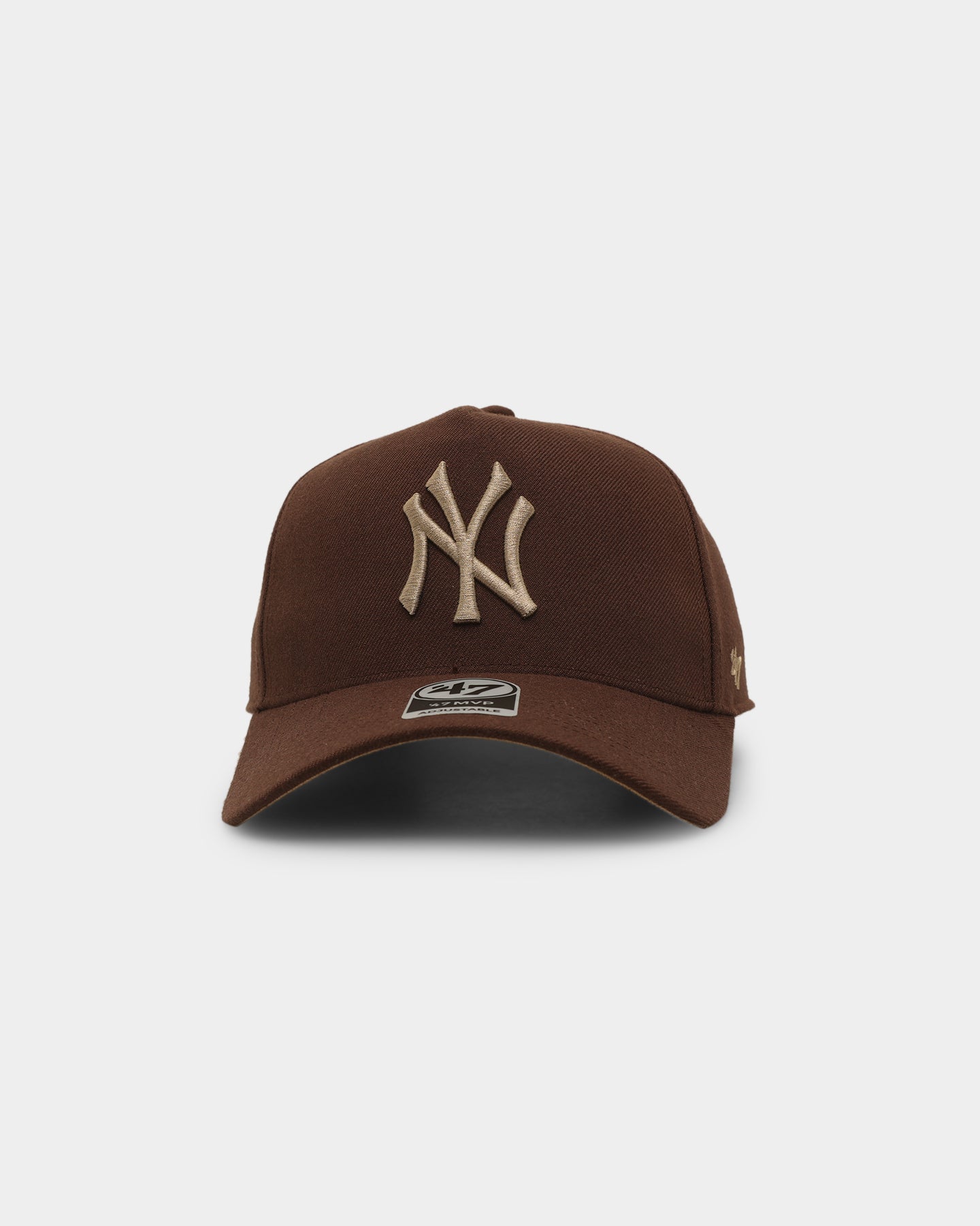 New York Yankees 47 Brand MVP DT Snapback Hat - Brown/Khaki Adjustable Baseball Cap for Men & Women - Perfect for Sports Fans, Casual Wear & Game Day Outfits