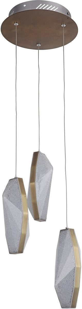 11W Stafford 3-Light Pendant Lighting Fixture in Aged Bronze & Textured Black - Perfect for Kitchen Island, Dining Room, or Entryway Lighting