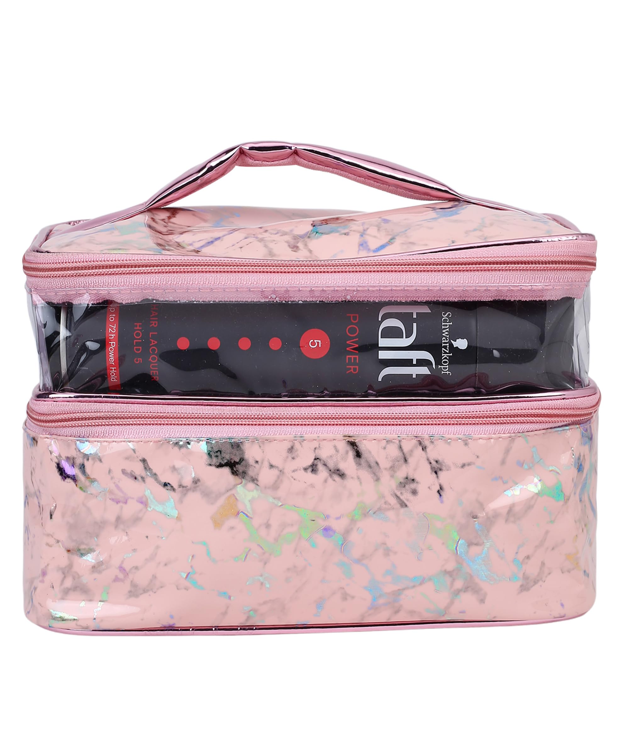Pink Makeup Bag for Women - Large Cosmetic Organizer with Mirror, Travel Toiletry Case for Makeup Brushes & Essentials | Perfect for Travel, Gym, and Daily Use