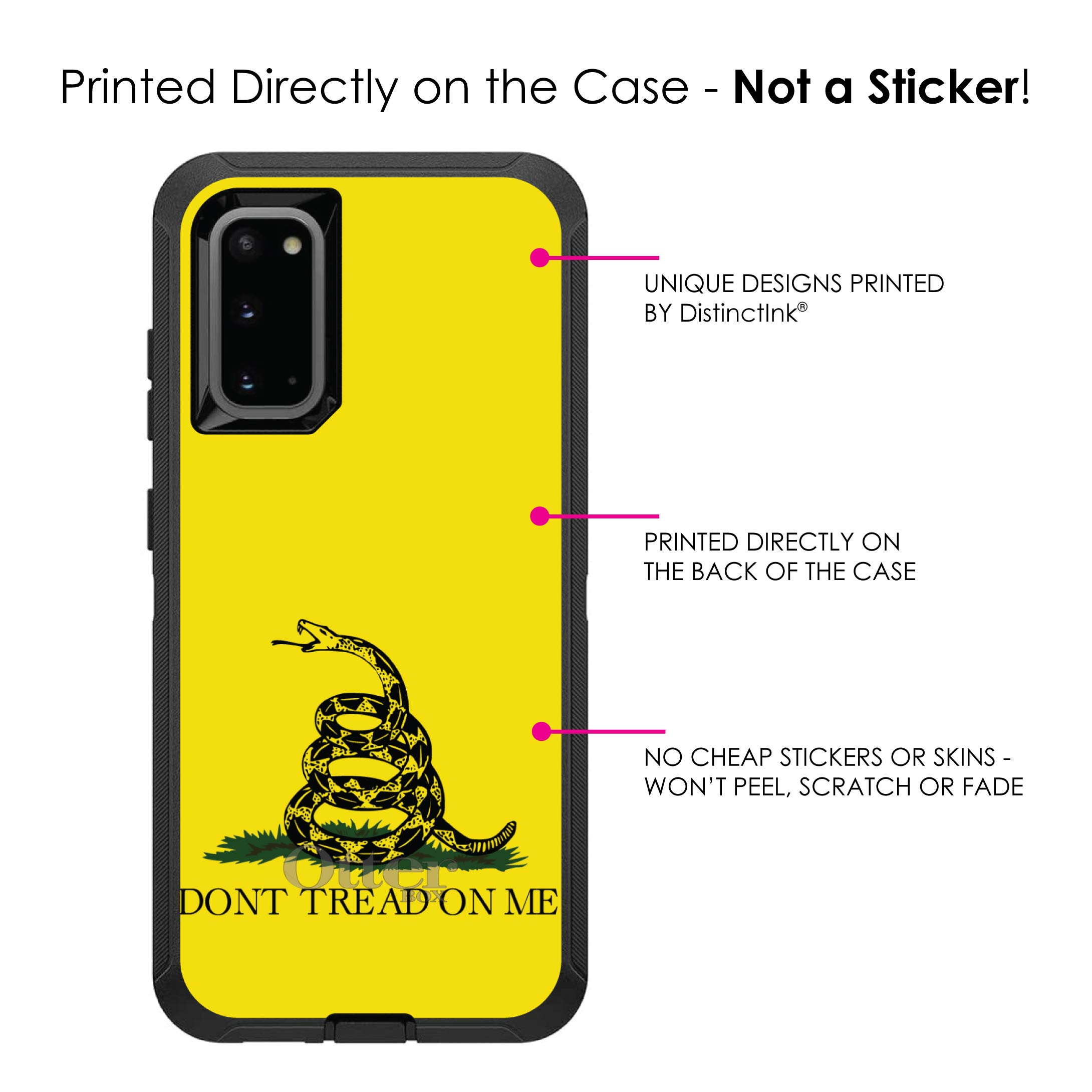 Premium DistinctInk Case for Samsung Galaxy S20 Ultra & S20 Ultra 5G (6.9 Inch Screen) - Rugged Protective Cover with Gadsden Flag Design - Durable Replacement for OtterBox Defender - Perfect for Outdoor Activities, Work & Travel