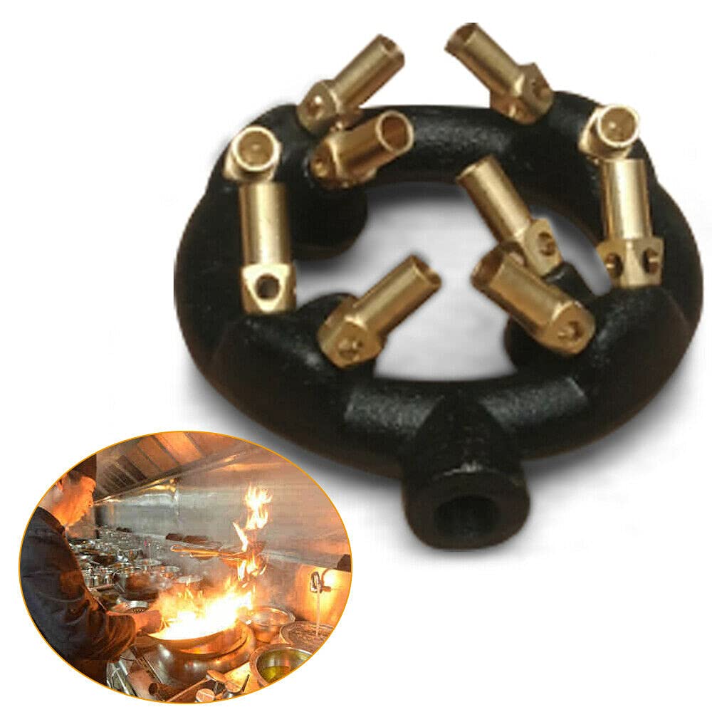 LOYALHEARTDY High-Power Natural Gas Jet Burner - Cast Iron Body with 10/20/23/32 Multi-Nozzle Tips - Perfect for Chinese Wok Cooking, Outdoor Grilling & Stir Frying - Ideal for Restaurants, Catering & Backyard BBQs