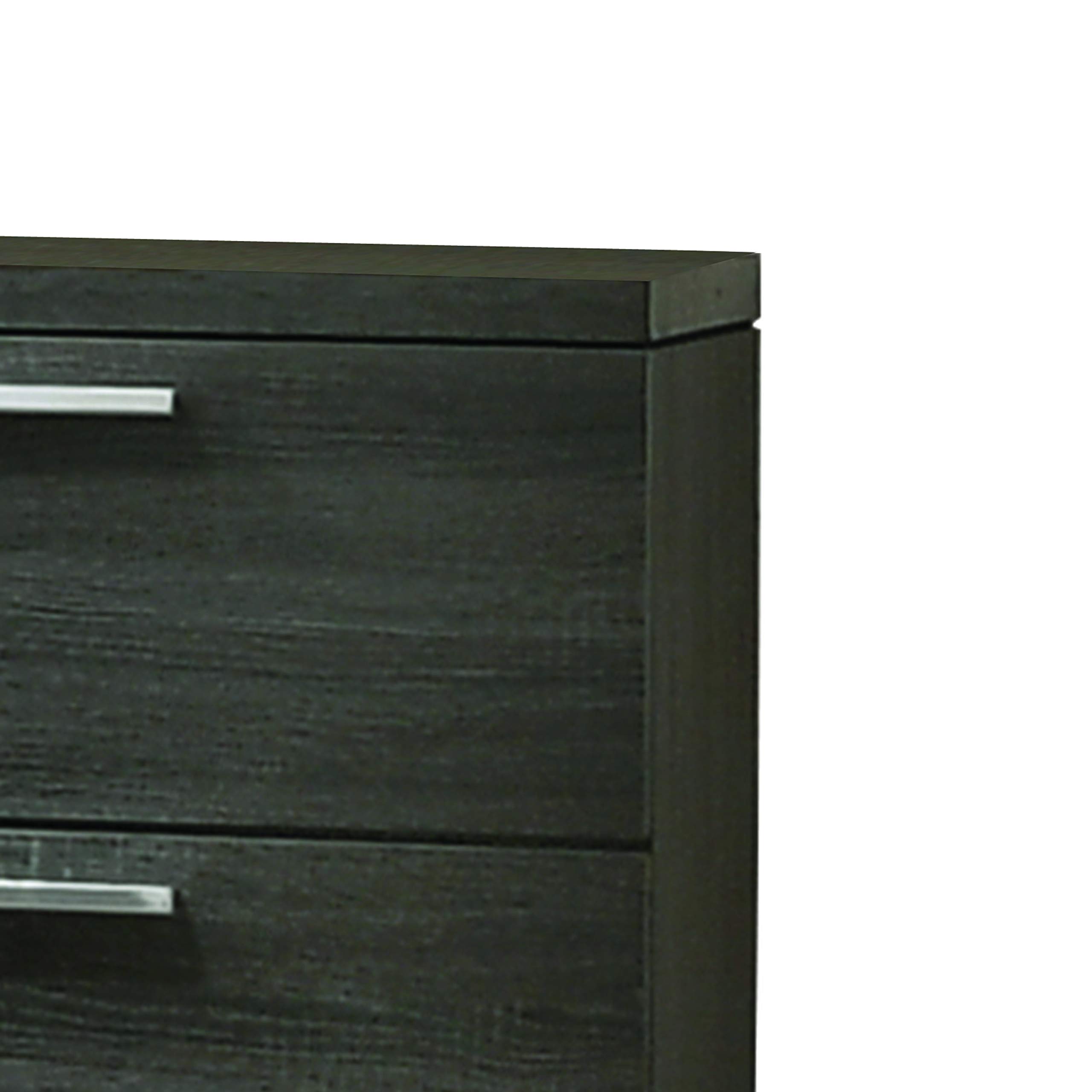 Benjara 2 Drawer Wooden Nightstand with Bar Pulls & Panel Support - Gray Finish for Bedroom, Living Room & Office Furniture