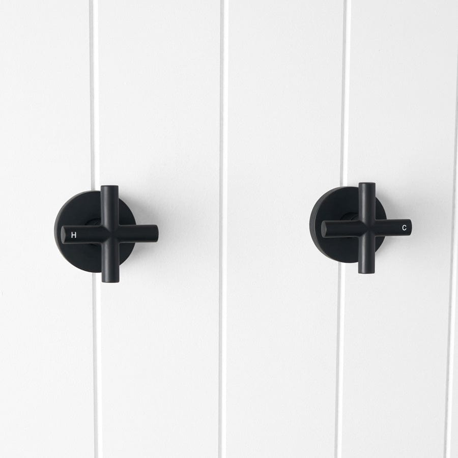 Cross Taps Matte Black - Premium Matte Black Cross Taps for Plumbing & DIY Projects | Perfect for Kitchen, Bathroom & Outdoor Faucet Installations
