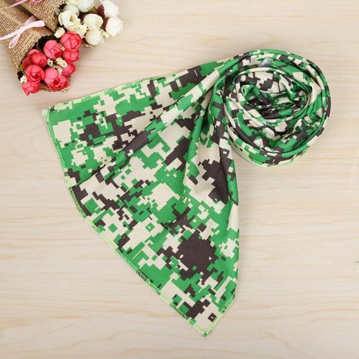 Cooling Camouflage Printed Ice Towel for Outdoor Sports - Cold Sense Technology for Hiking, Running, Gym & Hot Weather Activities