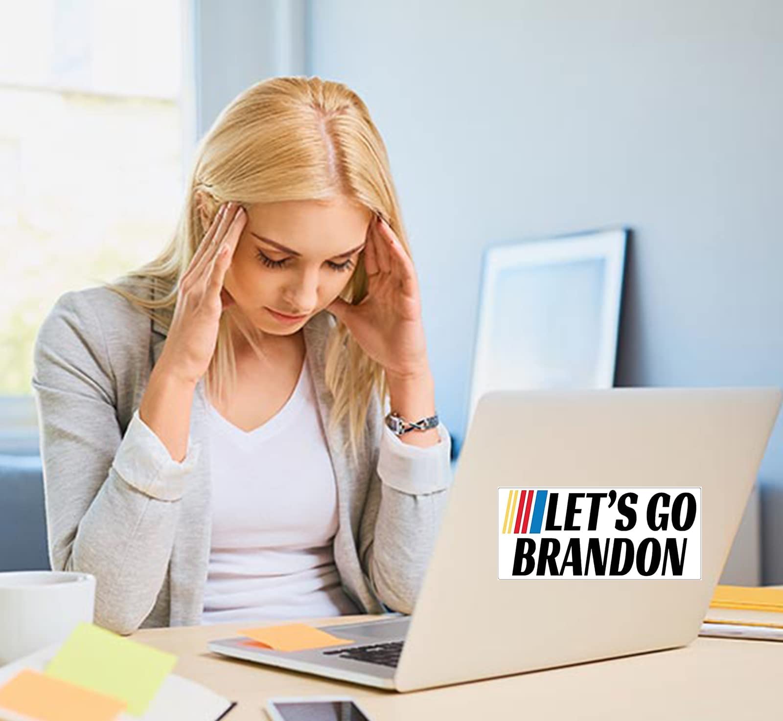 Let's Go Brandon Funny Car Bumper Stickers - 10 Pack 7x3 Inch Decals for Cars, Trucks, Vans, Boats & Windows - Perfect for Political Satire, Prank Gifts & Conservative Humor