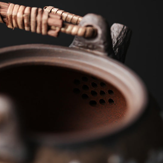 Japanese Handmade Iron Glazed Teapot - Traditional Cast Iron Kyusu for Green Tea, Matcha & Herbal Brewing - Perfect for Tea Ceremonies, Home Use & Gifts