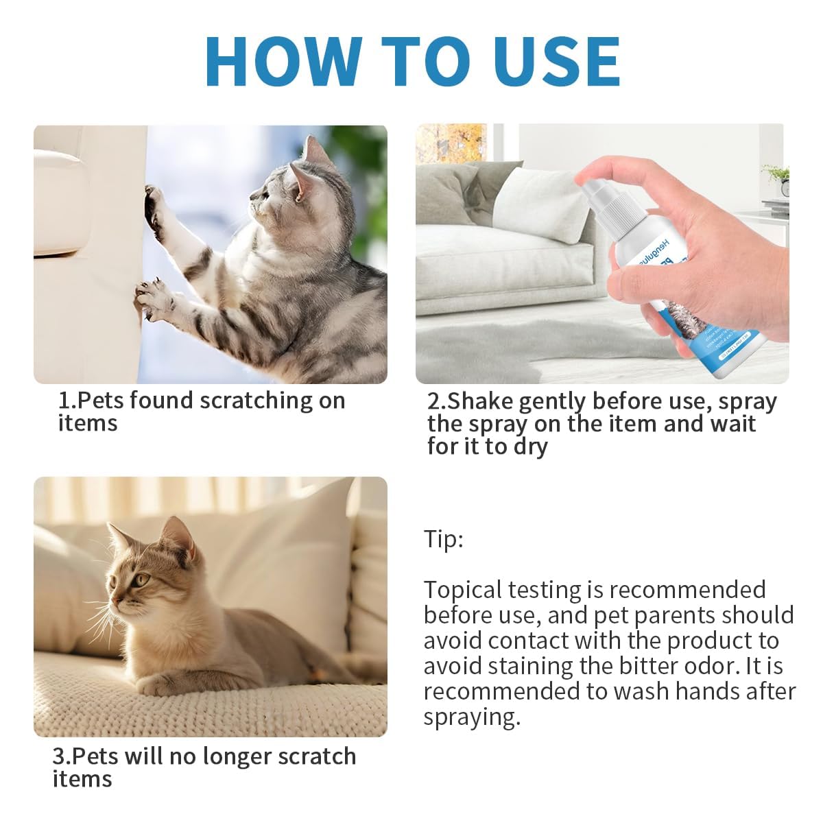 **Natural Cat Deterrent Spray for Indoor & Outdoor Use – Safe & Effective Training Aid for Cats & Kittens – Protects Furniture, Sofas, Curtains from Scratching – Ideal for Pet Owners & Home Use**
