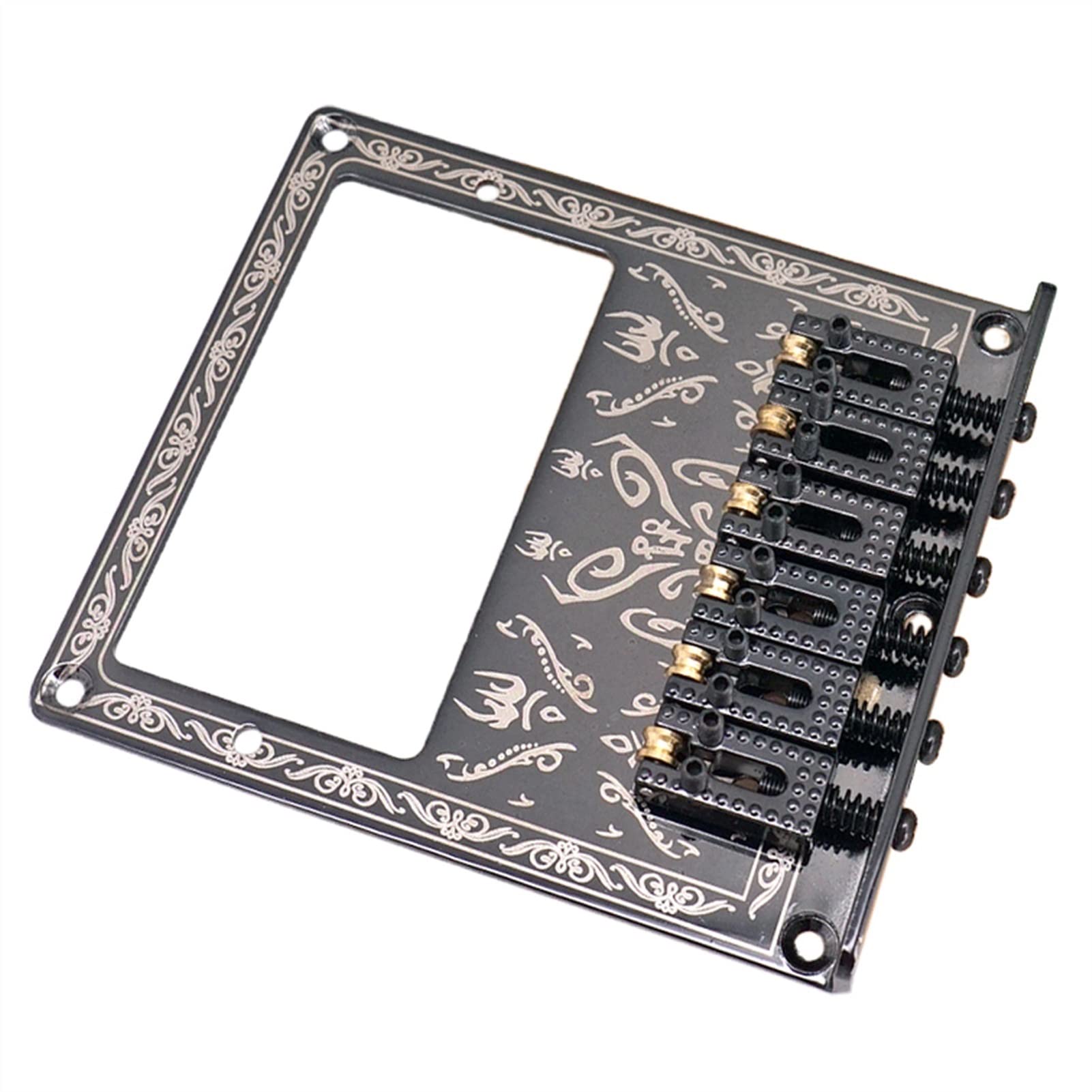 Electric Guitar Roller Saddle Bridge Tailpiece with Wrench & Mounting Screws Set - Premium Replacement Bridge for Smooth String Action - Perfect for Rock, Blues & Studio Recording