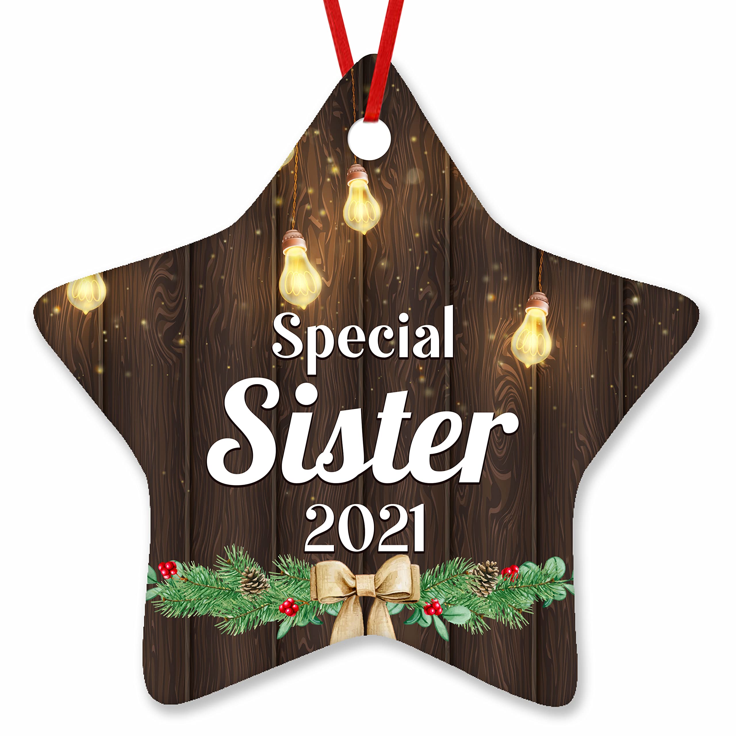 2022 Sister Christmas Ornament - Pregnancy Reveal & New Baby Gift for Special Sisters