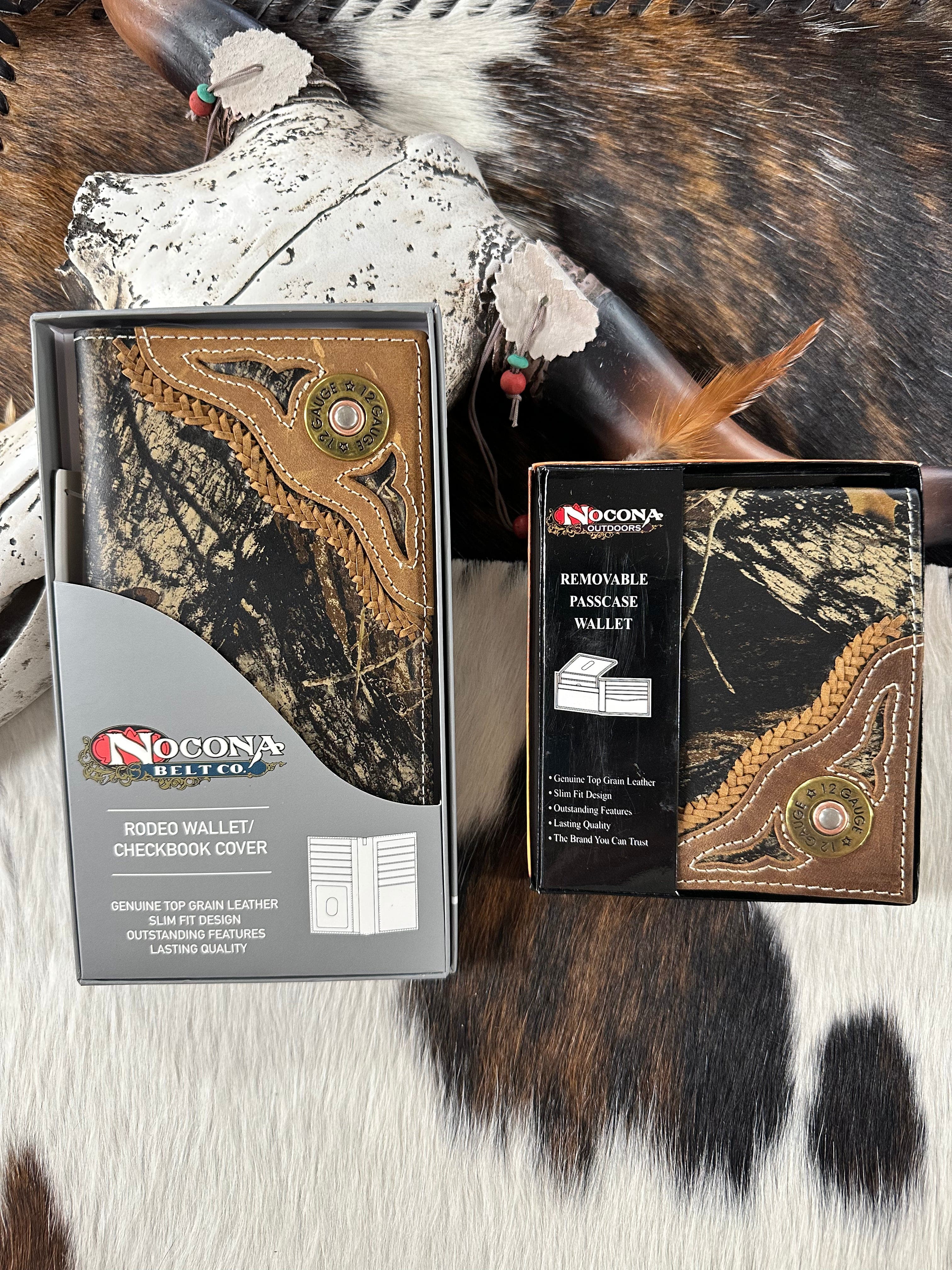 Nocona Camouflage Leather Wallet with Bullet Concho - Stylish Bifold Wallet for Men, Perfect for Outdoor Adventures & Everyday Use