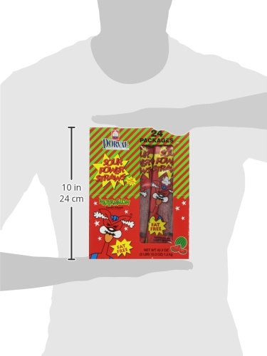 Sour Power Candy Straws - Watermelon Flavor - 1.75 oz (Pack of 24) | Fun Party Favors, Halloween Treats & Office Snacks