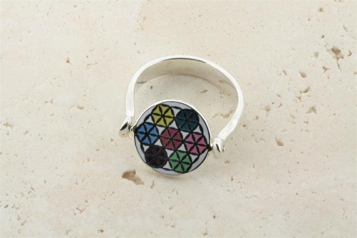 Enameled Silver Flip Ring with Celtic Design - Elegant Jewelry for Women, Perfect for Everyday Wear, Gifts, and Special Occasions