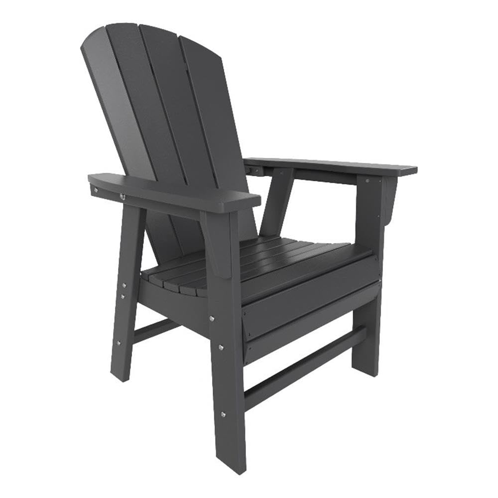 **Premium HDPE Adirondack Chair - Gray Outdoor Patio Furniture, Nautical Curveback Design for Balcony, Garden & Fire Pit Seating**