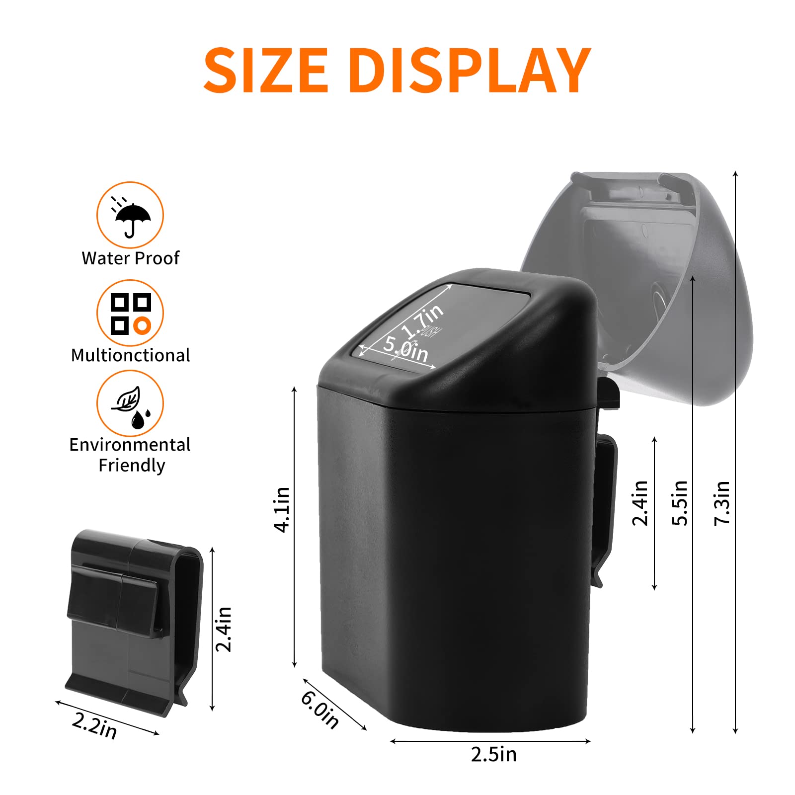 Leakproof Mini Trash Can with Lid & 150 Trash Bags - Car, Office, Home Waste Bin Organizer | Perfect for Vehicles, Desks, Bedrooms & Small Spaces