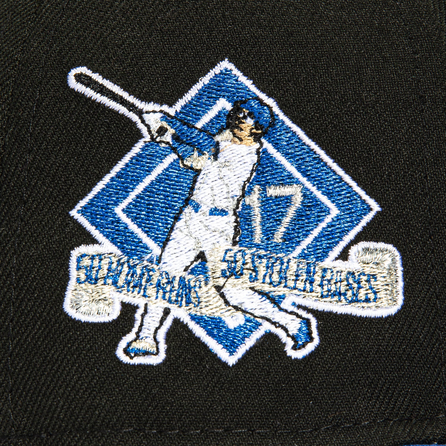 New Era 59Fifty Los Angeles Dodgers Shohei Ohtani 50/50 Patch Script Hat - Black & Royal Blue - Official MLB Baseball Cap for Men - Perfect for Games, Collecting & Streetwear Fashion