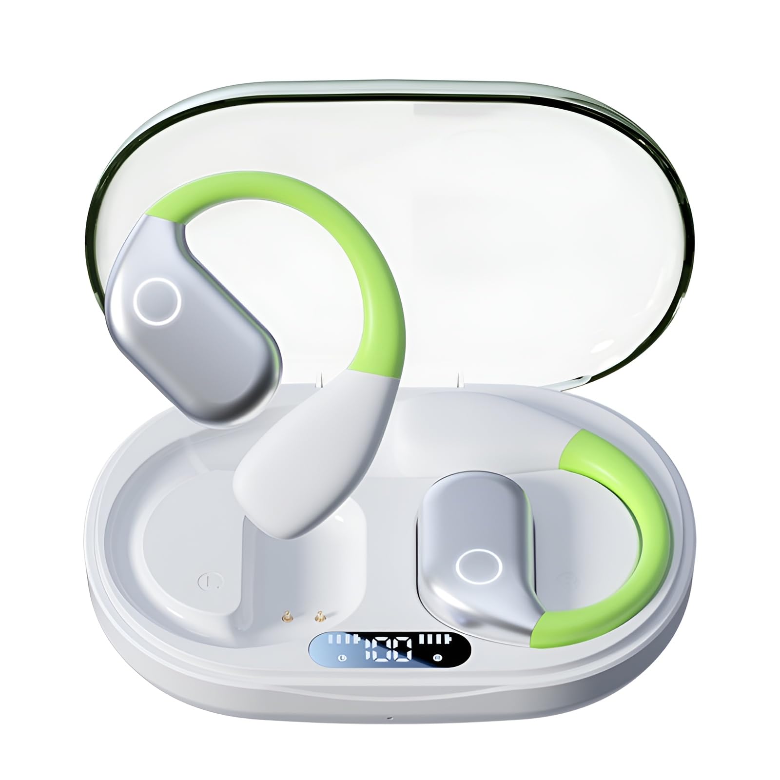 AI Translation Earbuds with 144 Languages Real-Time OWS Open-Ear Bluetooth Headphones - Wireless Translator for iPhone & Android (White) - Perfect for Travel, Business Meetings & Language Learning
