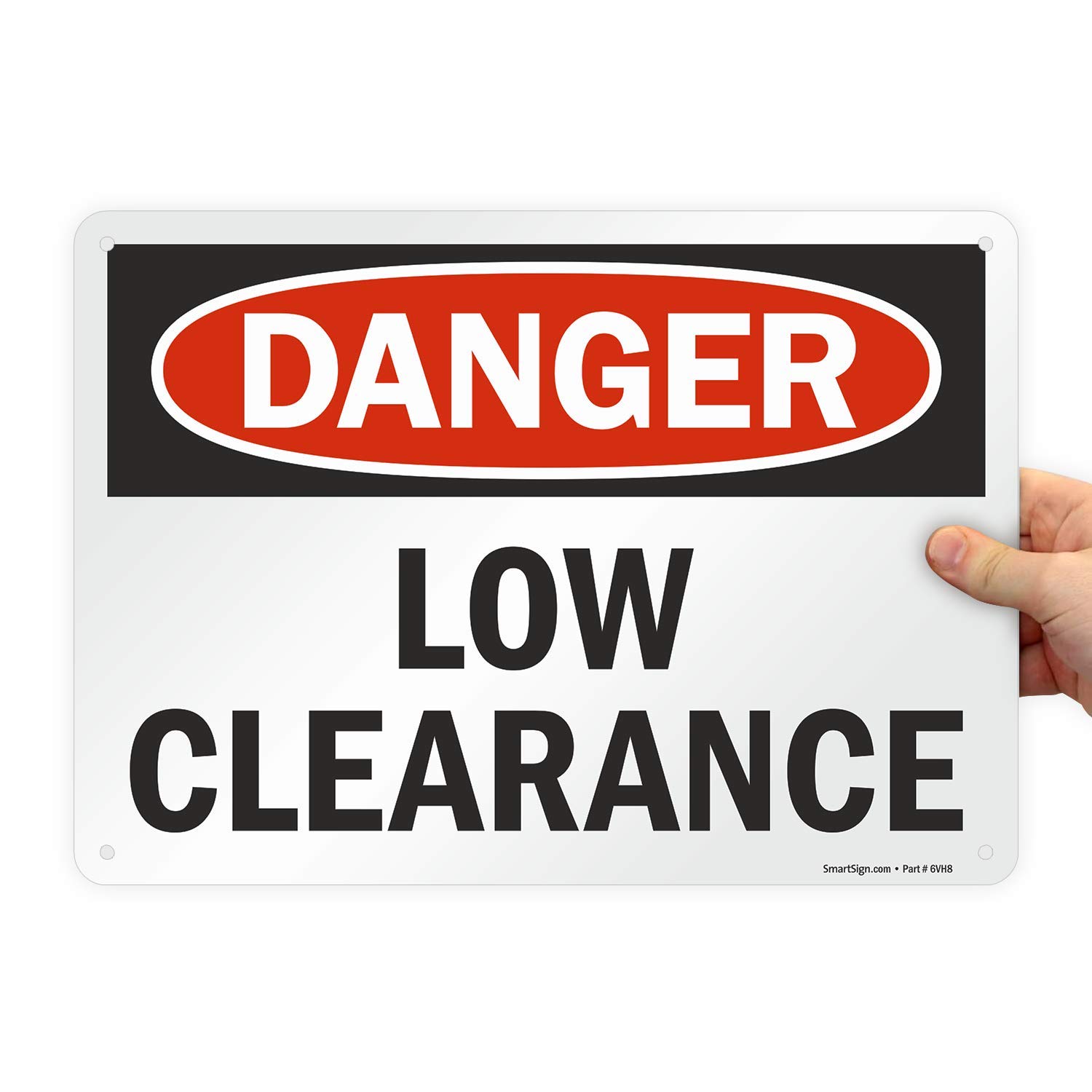 SmartSign 'Danger - Low Clearance' Aluminum Sign 10