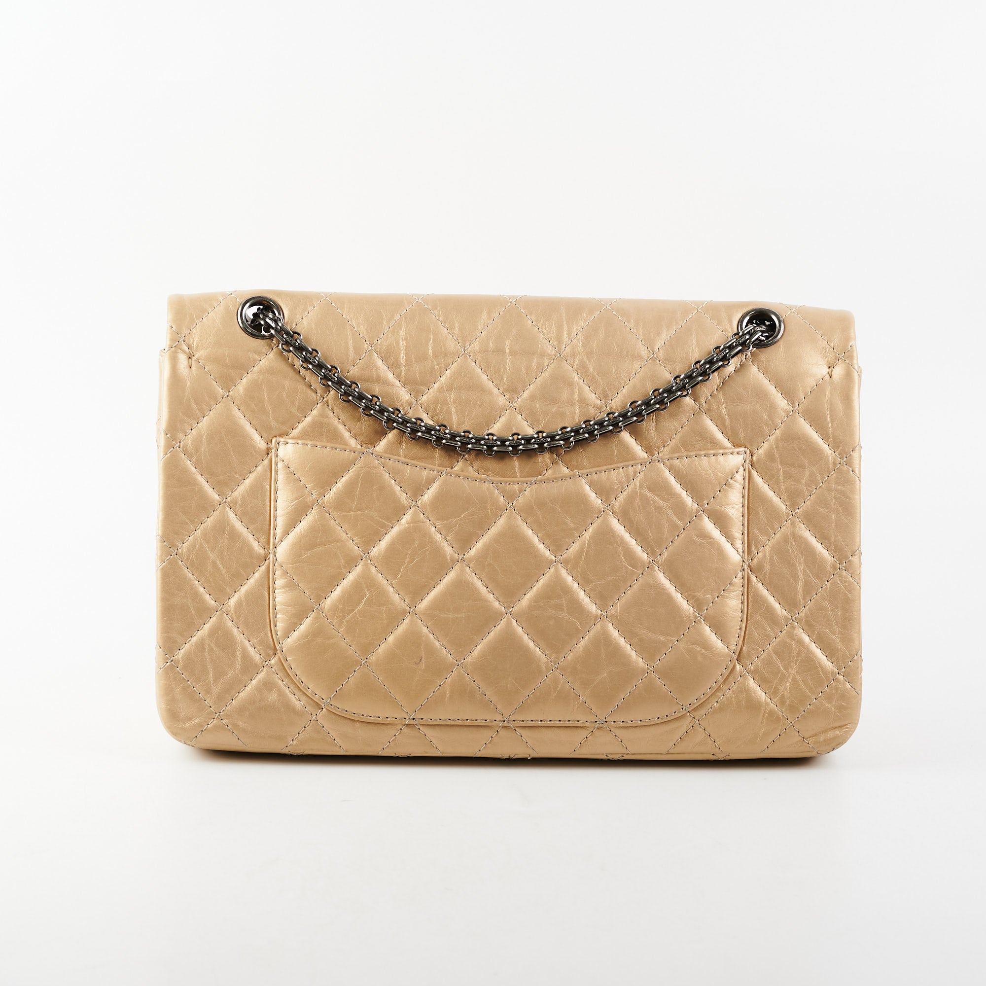 Chanel Maxi Reissue 2.55 Gold Leather Shoulder Bag - Luxury Designer Handbag for Women, Perfect for Evening Events & Special Occasions