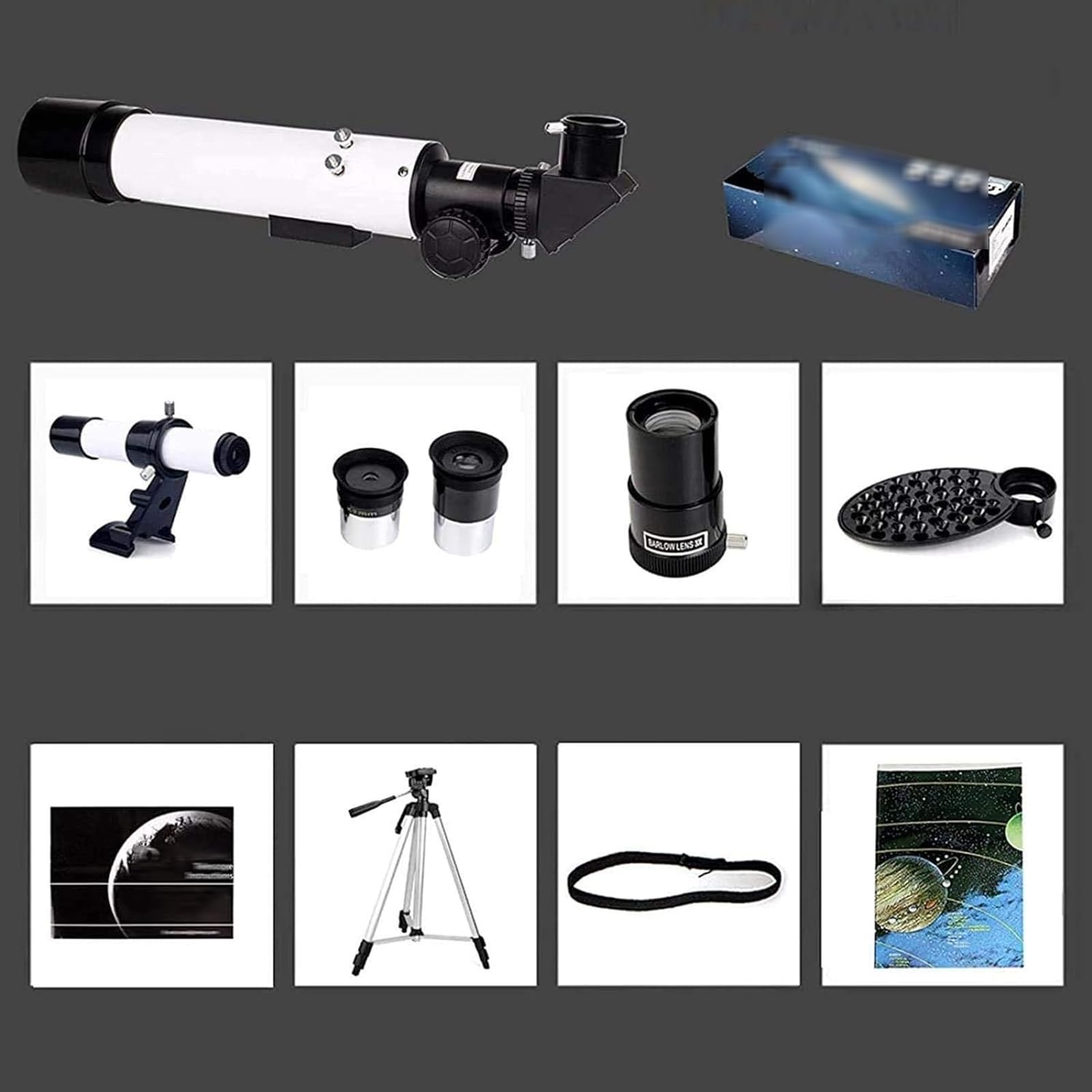 60mm Aperture Adult & Kids Beginner Telescope - Fully Multi-Coated Astronomy Refractor Telescope with Tripod for Indoor/Outdoor Stargazing, Moon Watching & Nature Observation