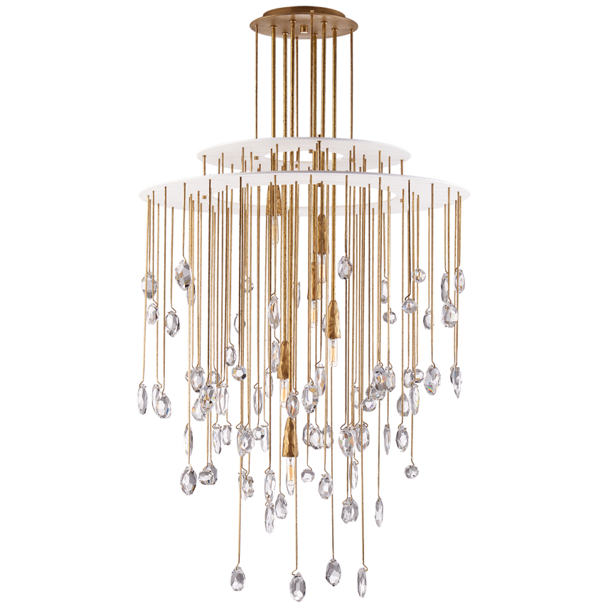 Ainsley Medium Sculpted Chandelier - Elegant Crystal Ceiling Light Fixture for Dining Room, Living Room & Bedroom Lighting