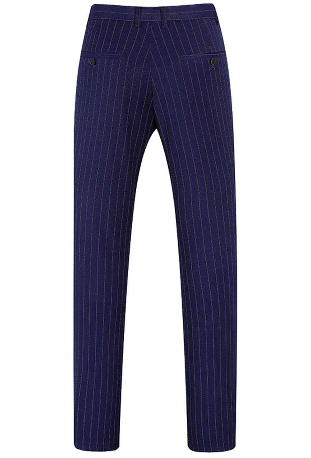 Men's 3-Piece Slim Fit Pinstripe Suit Set - Blazer, Vest & Dress Pants for Business, Weddings & Formal Occasions