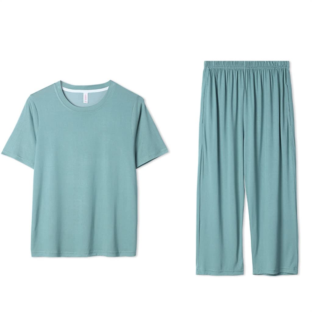 Cool Women's Summer Pajama Set - Modal Cotton Silk Short Sleeve Thin & Breathable Nightwear (Green, XL) - Perfect for Relaxing at Home, Lounging & Sleepwear