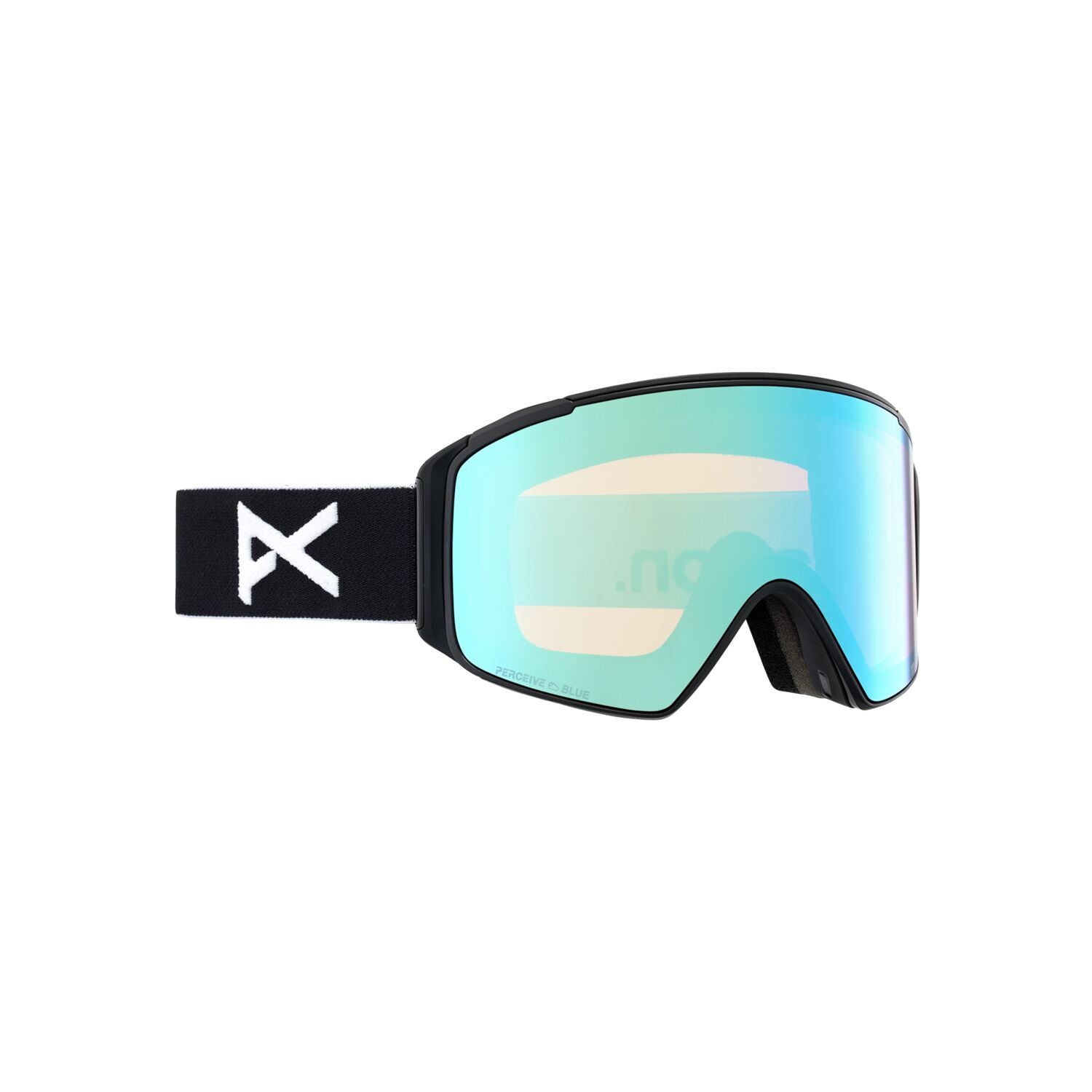 Anon M4S Cylindrical Snowboard Goggles - Black with Perceive Variable Blue Lens for UV Protection & Anti-Fog - Perfect for Skiing, Snowboarding & Winter Sports