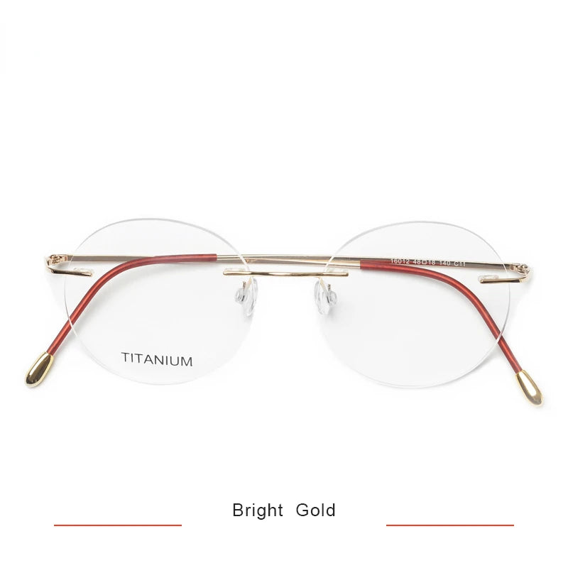 Brightzone Women's Rimless Oval Round Titanium Eyeglasses 71602 - Lightweight & Durable Frame for Work, Reading & Everyday Use