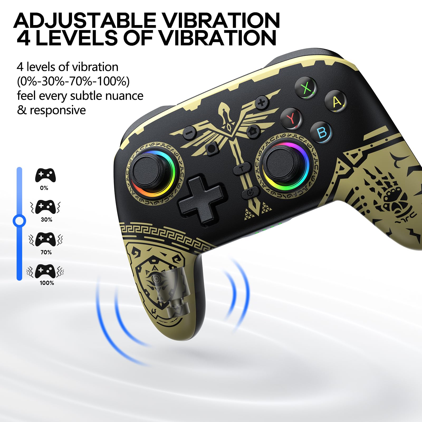 AROEVEIB Wireless Switch Pro Controller with Dual Vibration, Motion Control & 6-Axis Gyro - Compatible with Nintendo Switch, Switch Lite & OLED - Perfect for Gaming, Multiplayer & Motion-Control Games