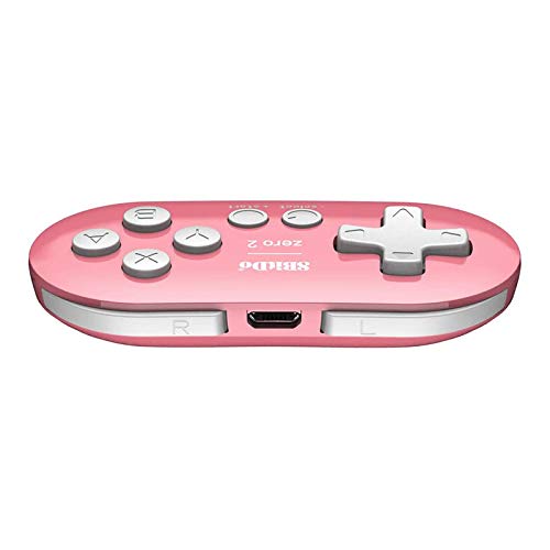 8Bitdo Zero 2 Mini Bluetooth Gamepad for Switch, Windows, Android, MacOS, Steam, Raspberry Pi (Pink) - Compact Controller for Gaming on the Go, Retro Gaming, and Multi-Platform Compatibility