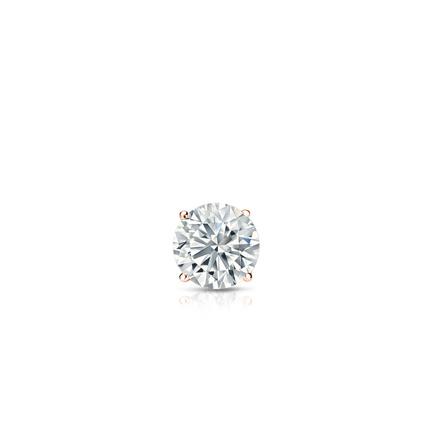 14K Gold 4-Prong Basket Round Diamond Stud Earrings (1/8-1ct, Good, I1-I2) with Secure Lock Back - Elegant Everyday Jewelry for Women, Perfect for Work, Date Night & Special Occasions