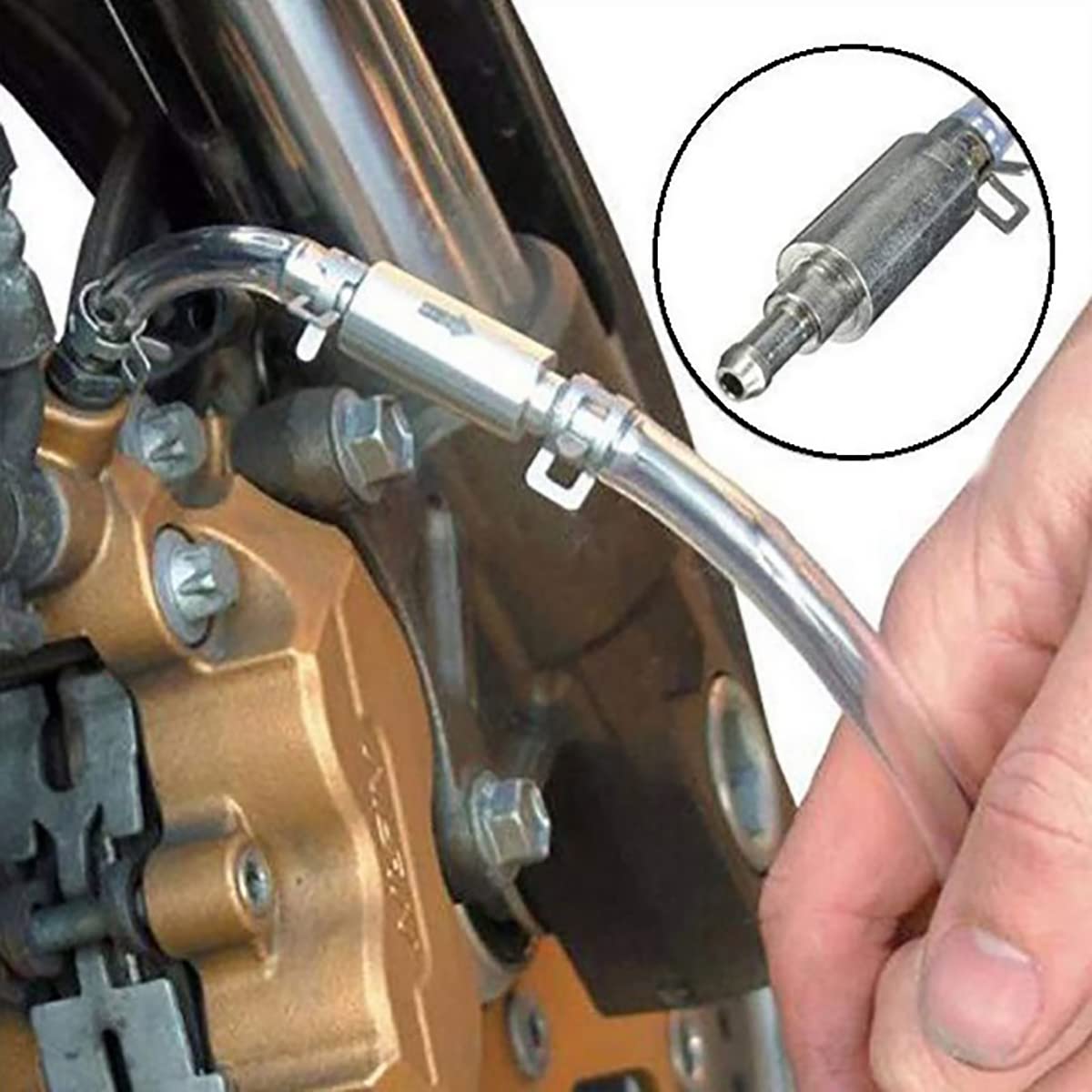 Motorcycle Brake Bleeder Hose Kit - 1 Piece Integrated One-Way Check Valve & Fuel Pipe for Easy Brake Fluid Bleeding - Perfect for Motorcycle Maintenance and DIY Repair
