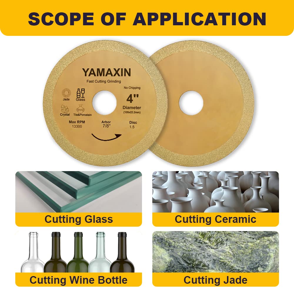 4 Inch Diamond Glass Cutting Disc - Ultra Thin Grinding Wheel for Angle Grinder with 4/5