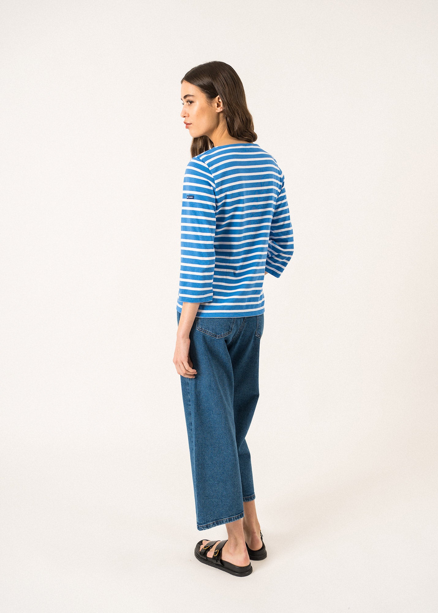 GALATHEE II Women's Breton Striped 3/4 Sleeve Cotton Top - Soft & Comfortable Fit in Navy Blue & White | Casual Wear, Beach Outfits, Everyday Fashion