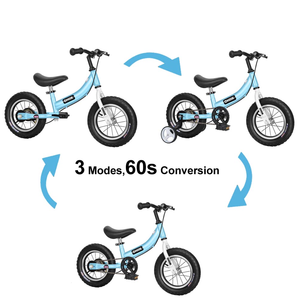 **2-in-1 Balance Bike for Kids Ages 2-7 Years | Convertible 12