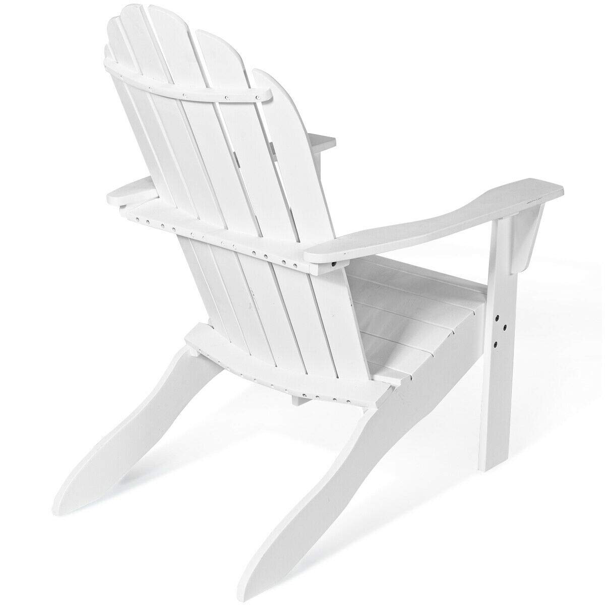 2PCS White Outdoor Adirondack Chairs - Ergonomic Acacia Wood Patio Chairs with Wide Armrests & Backrest - Perfect for Garden, Deck, Balcony, Poolside & Indoor Use - Durable Comfortable Seating for Relaxing Outdoors