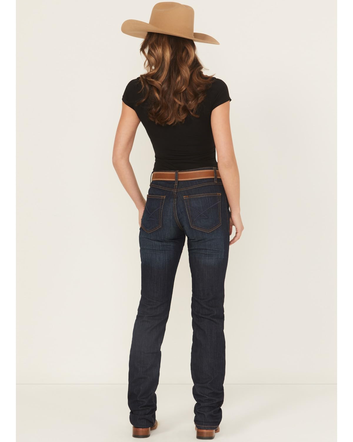 Cinch Women's Jenna Dark Wash Straight Leg Relaxed Fit Stretch Denim Jeans - Comfortable & Stylish Everyday Wear for Work or Casual Outings - MJ80152071