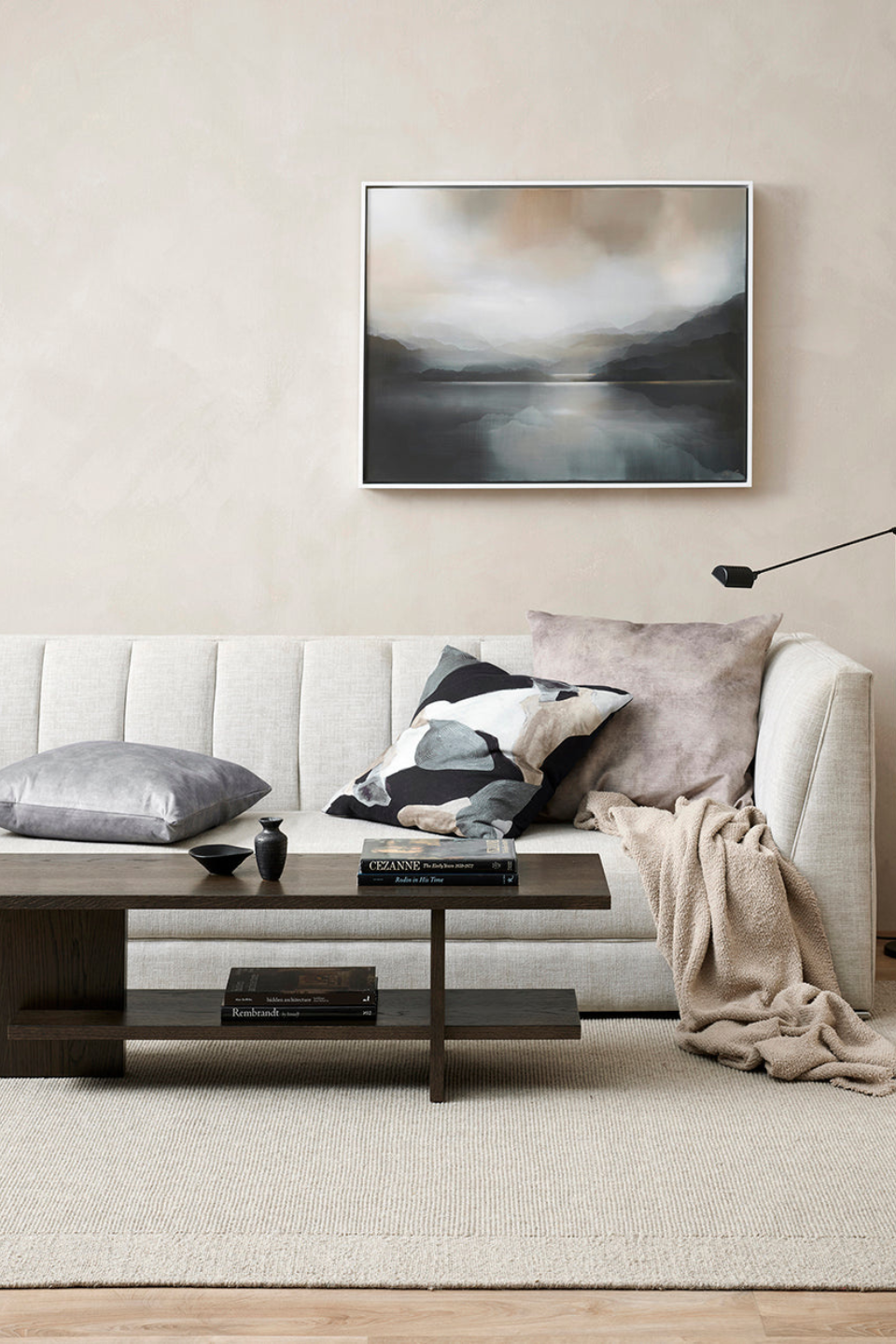 Aalto Mist Feather Inner 55x55cm Decorative Pillow - Soft & Fluffy Square Cushion for Sofa, Bed, or Lounge Chair - Home Decor & Comfort Accessory