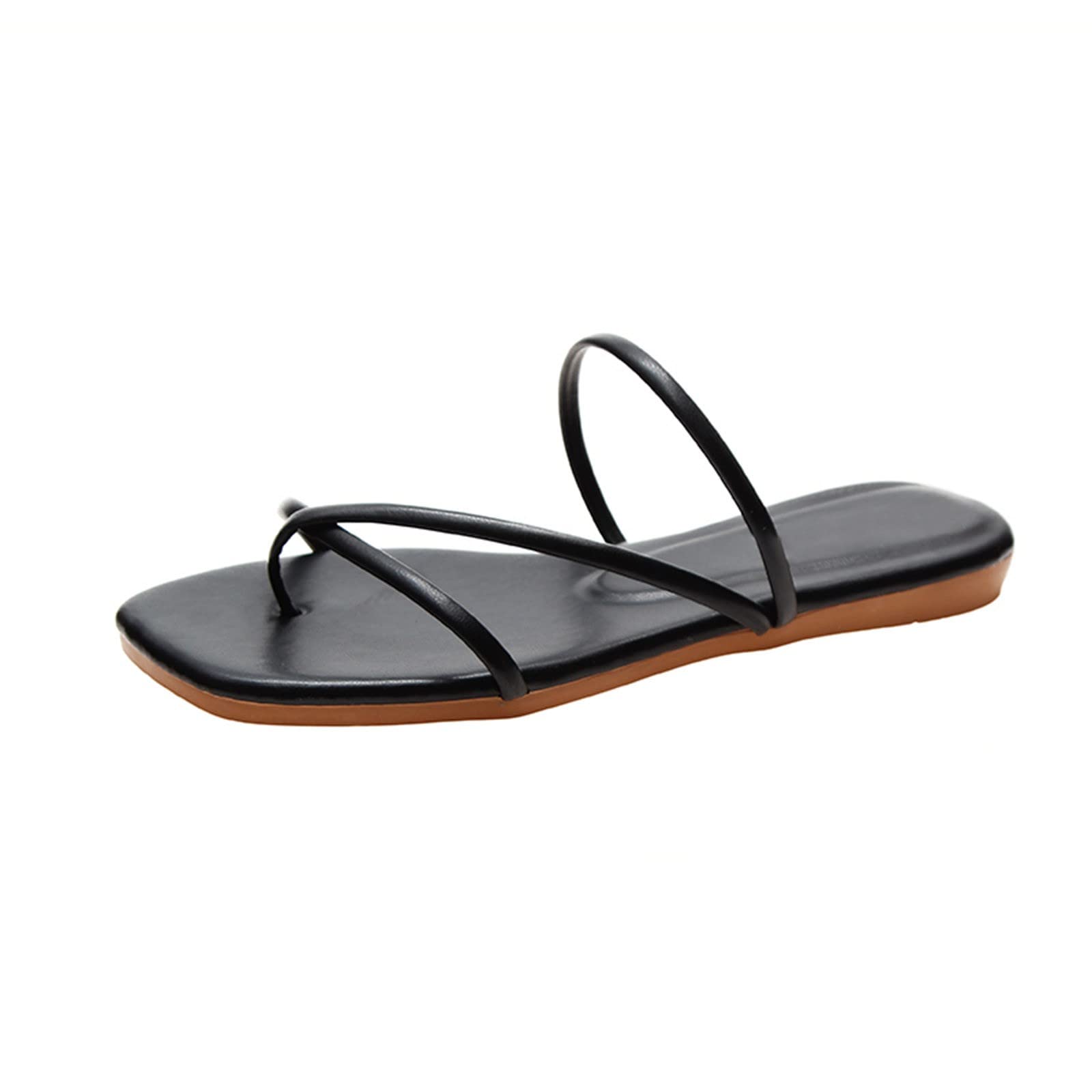 Women's Casual Summer Sandals - Fashionable Flat Cross Strap Comfortable Sandals for Walking, Beach & Daily Wear | Breathable & Lightweight