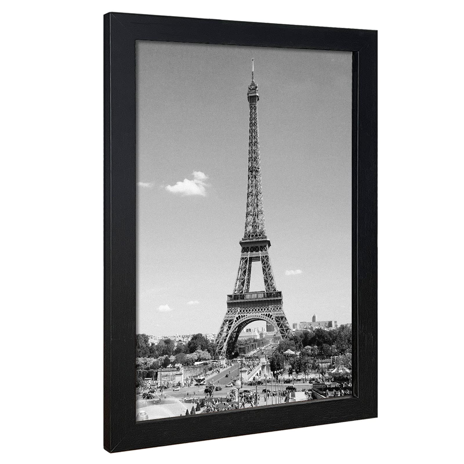VCK 13x19 Inch Black Wood Poster Frame with Plexiglass - Set of 5 Wall Picture Frames No Mat Included - Perfect for Home Decor, Office Art Display & Photo Gallery Wall