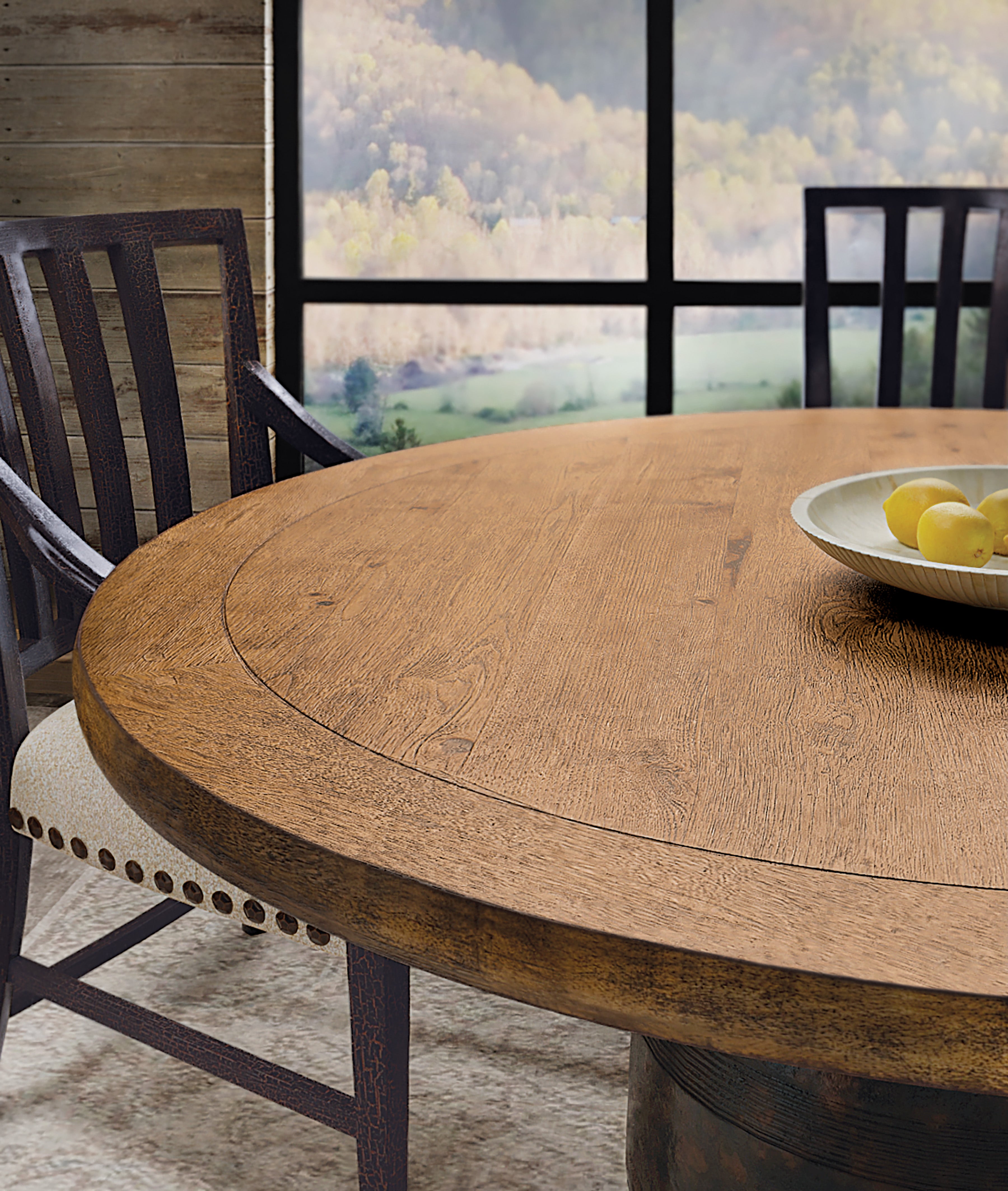 Round Dining Table for 6 - 48 Inch Farmhouse Style Solid Wood Kitchen Table - Perfect for Family Gatherings, Breakfast Nook & Small Space Dining Rooms