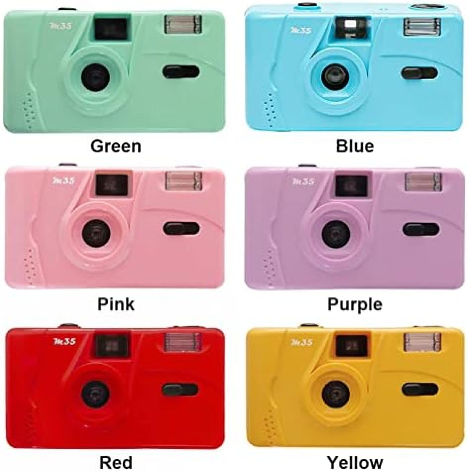 Retro 35mm Disposable Film Camera - Vintage One-Time Use Manual Optical Camera with Flash | Perfect for Travel, Parties, Weddings & Kids Gifts (Yellow)