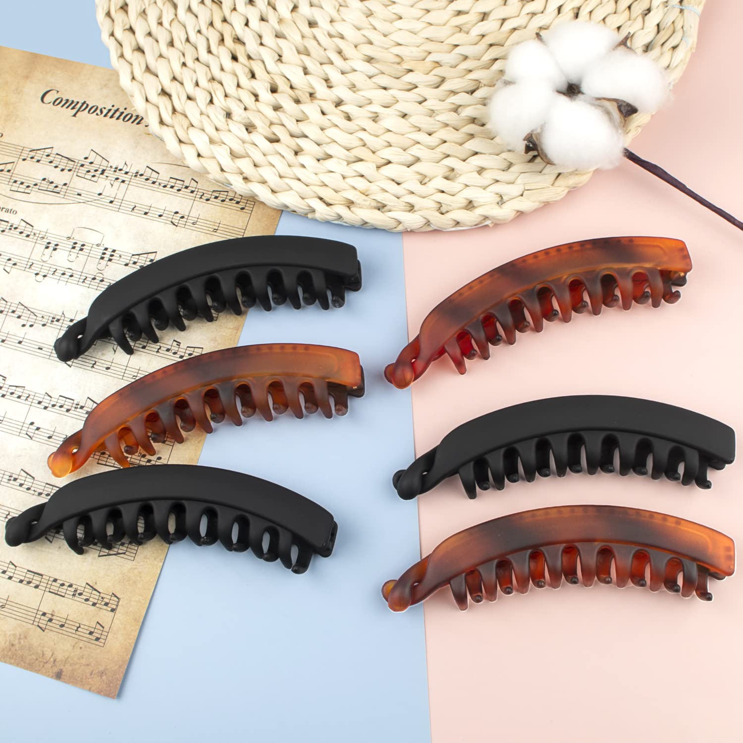 6 PCS Large Banana Hair Clips for Thick Hair - 5.3