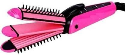 Ceramic Hair Curler for Women - Adjustable Temperature Styling Iron with Medium Pink Barrel for Wavy & Curly Hairstyles - Perfect for Home, Salon & Travel Use