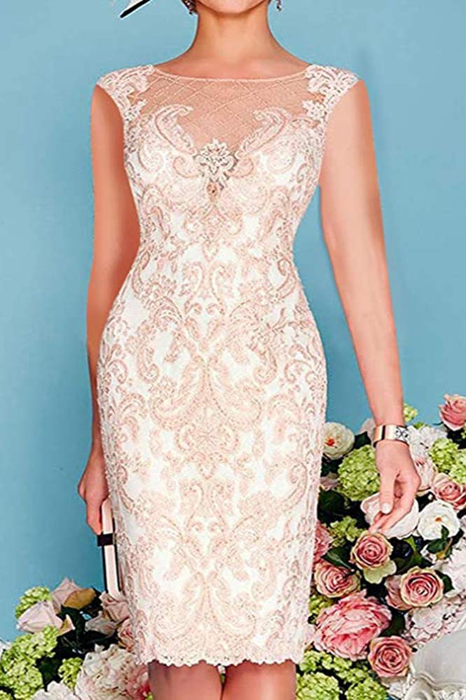 Elegant Lace Applique Bodycon Mother of the Bride Dress with Matching Shawl - Formal Wedding Guest Gown for Women - Perfect for Church Ceremonies, Receptions & Special Occasions