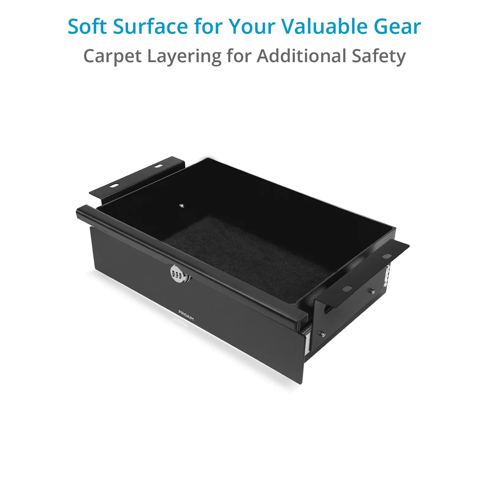 PROAIM Smart Lock Bottom Drawer for Audio Video Camera Accessories & Tools - Secure Storage for Soundchief Cart Workstation with 3-Digit Combination Lock (CT-SDCF-SD) | Perfect for Film Sets, Photography Studios & Broadcast Equipment Protection